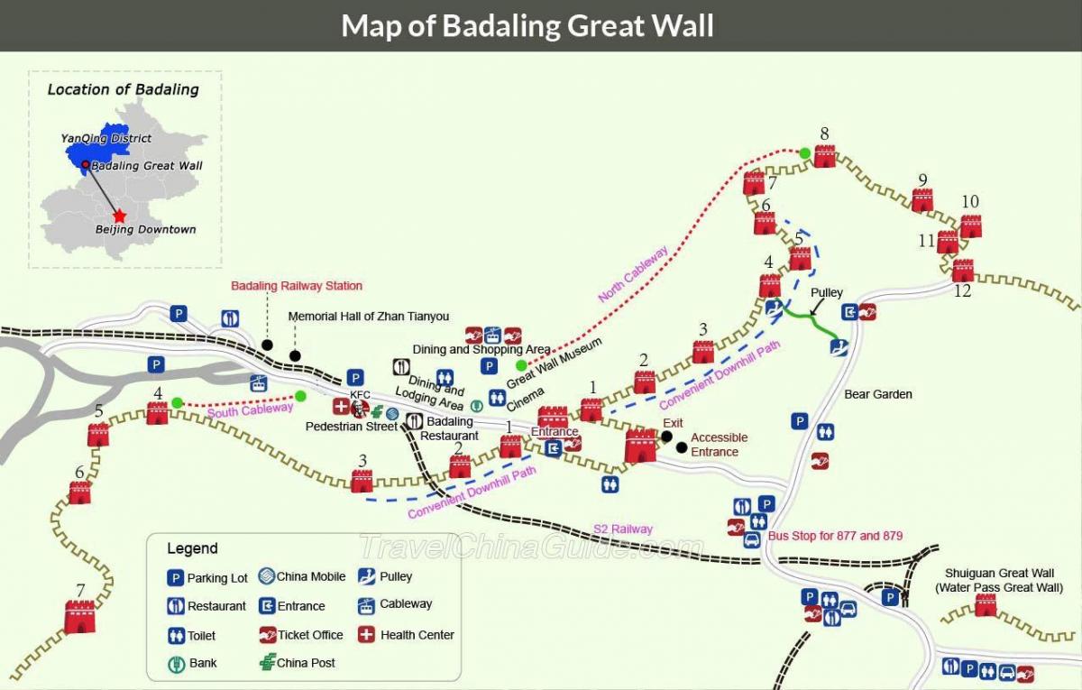 बीजिंग महान दीवार नक्शा