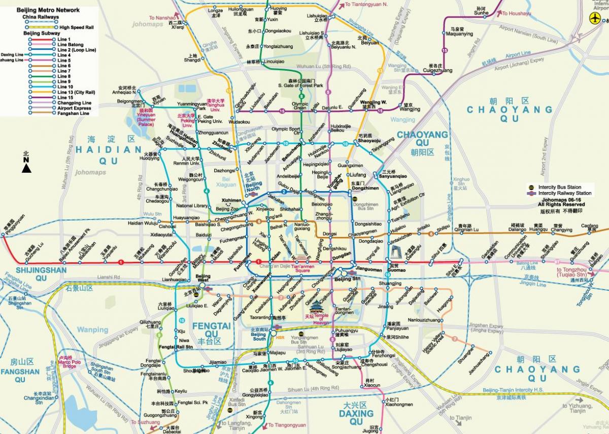 बीजिंग मेट्रो का नक्शा