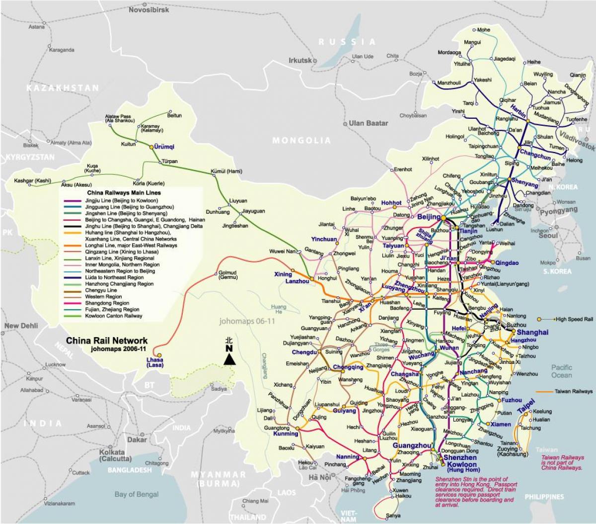 बीजिंग रेलवे मानचित्र