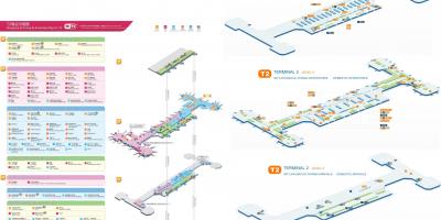 बीजिंग हवाई अड्डे के टर्मिनल 2 के नक्शे