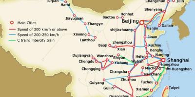 शंघाई बुलेट ट्रेन का नक्शा