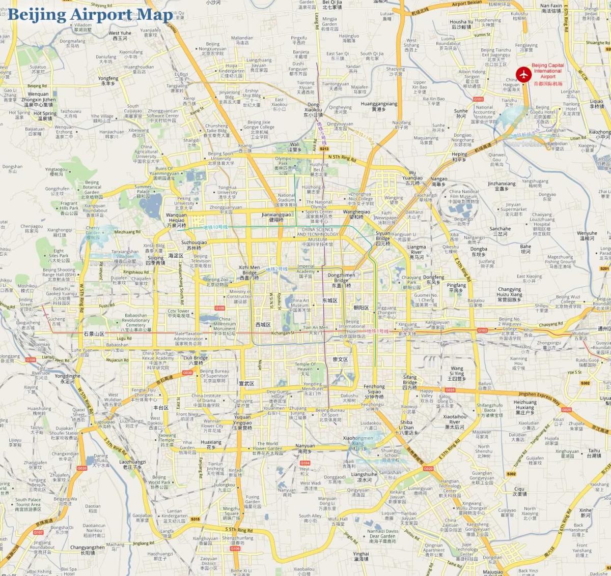 बीजिंग राजधानी हवाई अड्डे के नक्शे